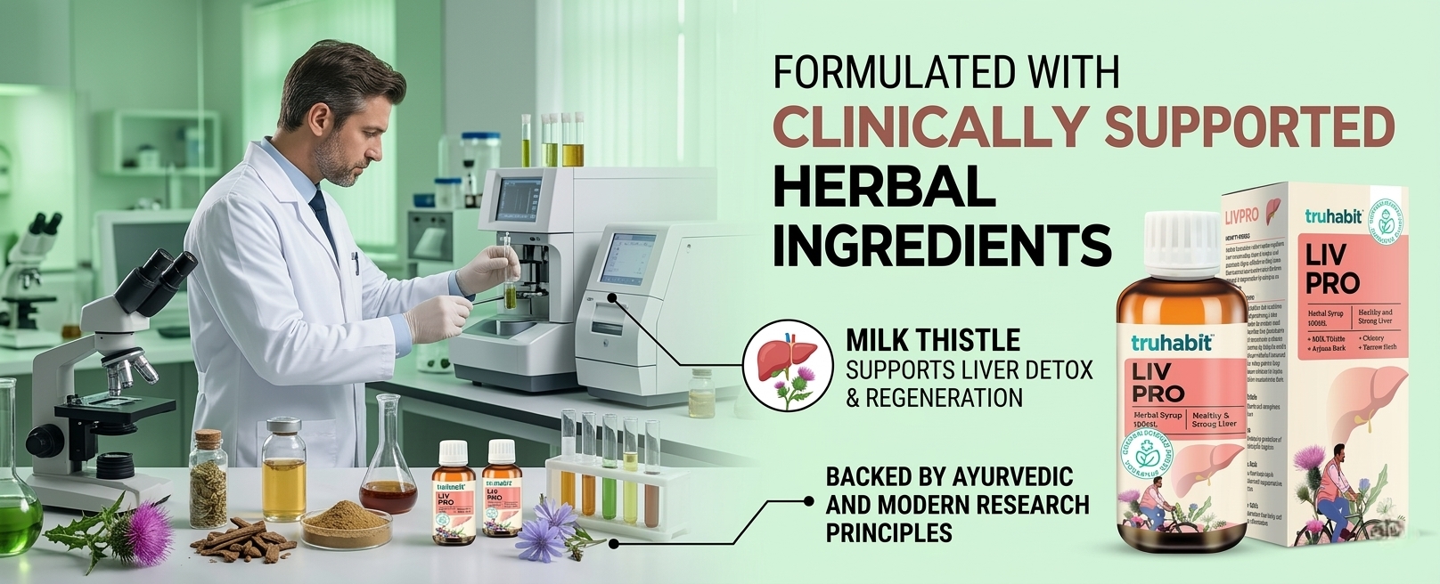 Truhabit Livpro Liver & Digestive Wellness Supplement | Herbal Liquid Formula for Metabolism & Everyday Liver Support | 100ml