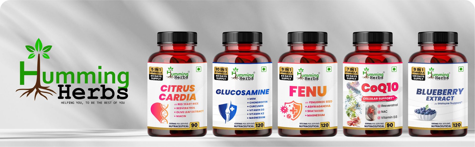 Humming Herbs Echinacea+ 1050mg with Tulsi, Quercetin, Vitamin C & Zinc | 5-in-1 Herbal Support Formula | 120 Veg Capsules | 60 Days Supply | Non-GMO & Gluten-Free