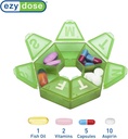 EZY DOSE Weekly Pill Organizer, Medicine Box, and Vitamin Planner, Travel Pill Planner, Portable Storage, 7-Sided, Green, BPA Free 4