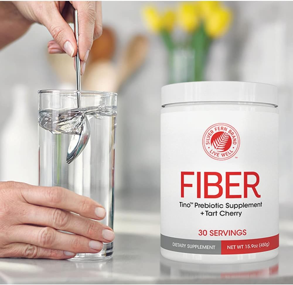 Tino Natural Gluten Free Prebiotic Fiber Supplement - with Tart Cherry Extract & Polycan Black Yeast Extract - Non-GMO, Water Soluble Fiber Powder Mix (1 Canister - 15.9 Oz) 5