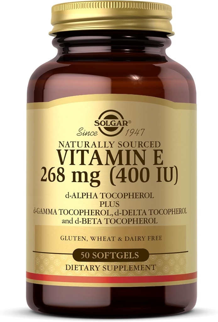 Solgar Vitamin E 268 mg (400 IU) - 50 Softgels - Naturally Sourced - Gluten Free, Dairy Free - 50 Servings 2
