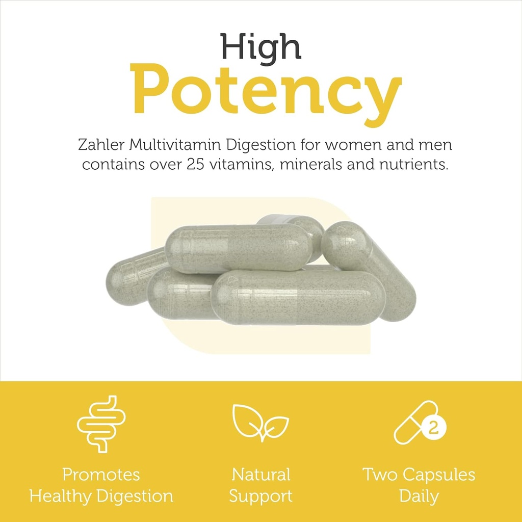 Zahler - Multivitamin with Probiotics for Digestive Health (60 Capsules) Kosher Multi Vitamins for Gut Health, Healthy Regularity Support for Men and Women - Probiotic Digestion Pills for Adults 5