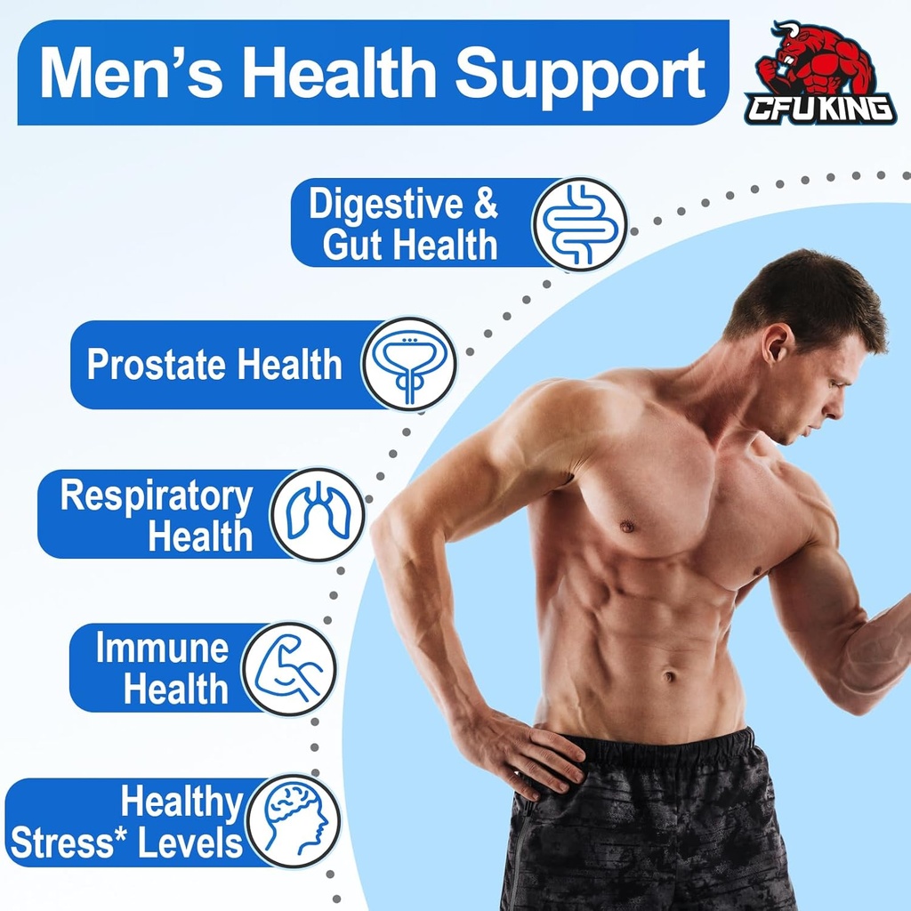 Probiotics for Men, 500 Billion CFU & 12 Mens Probiotic for Digestive Health + 4 Organic Prebiotic Fiber, for Digestive, Gut, Immune Health, Bloating, Gas, Energy Support, Shelf Stable - 60 Capsules 4