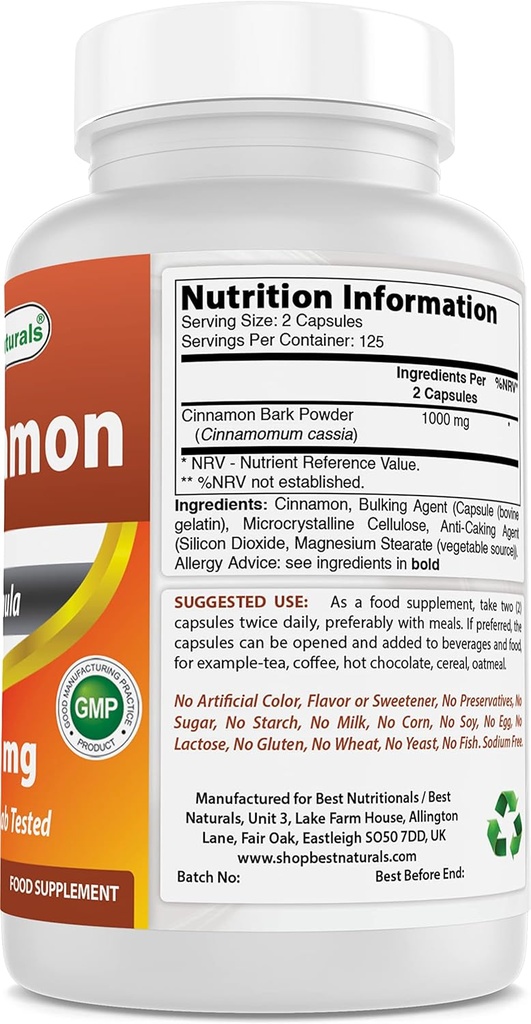 Best Naturals Cinnamon 500 mg & Magnesium Glycinate 425 mg 2