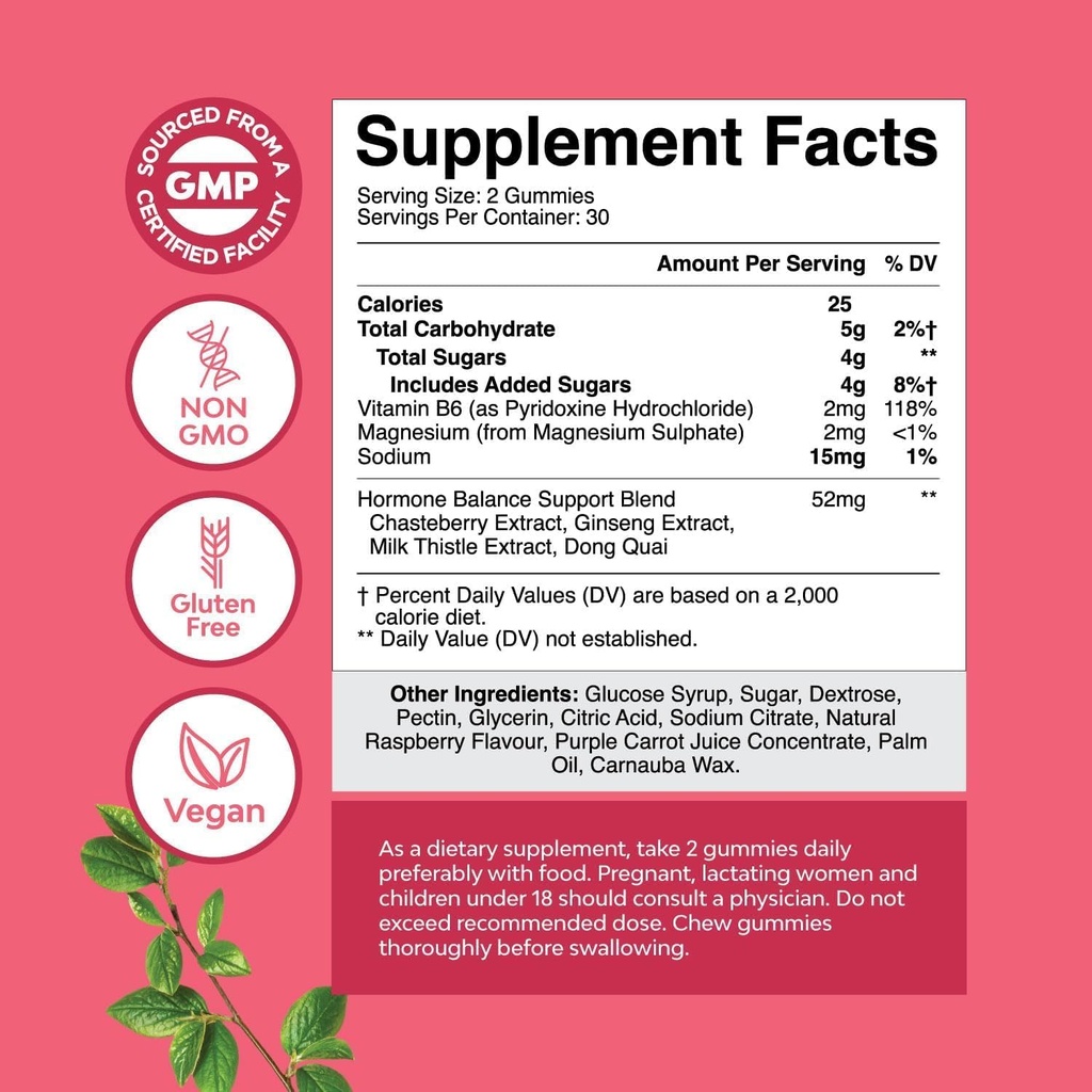 Hormone Balance for Women Gummies of All Ages - PMS Support Supplement for Women to Regulate Menstrual Cycle & Hormonal Balance Menopause & Mood Swings with Vitamin B6 & Dong Quai - 60 Chews - 3 pack 4