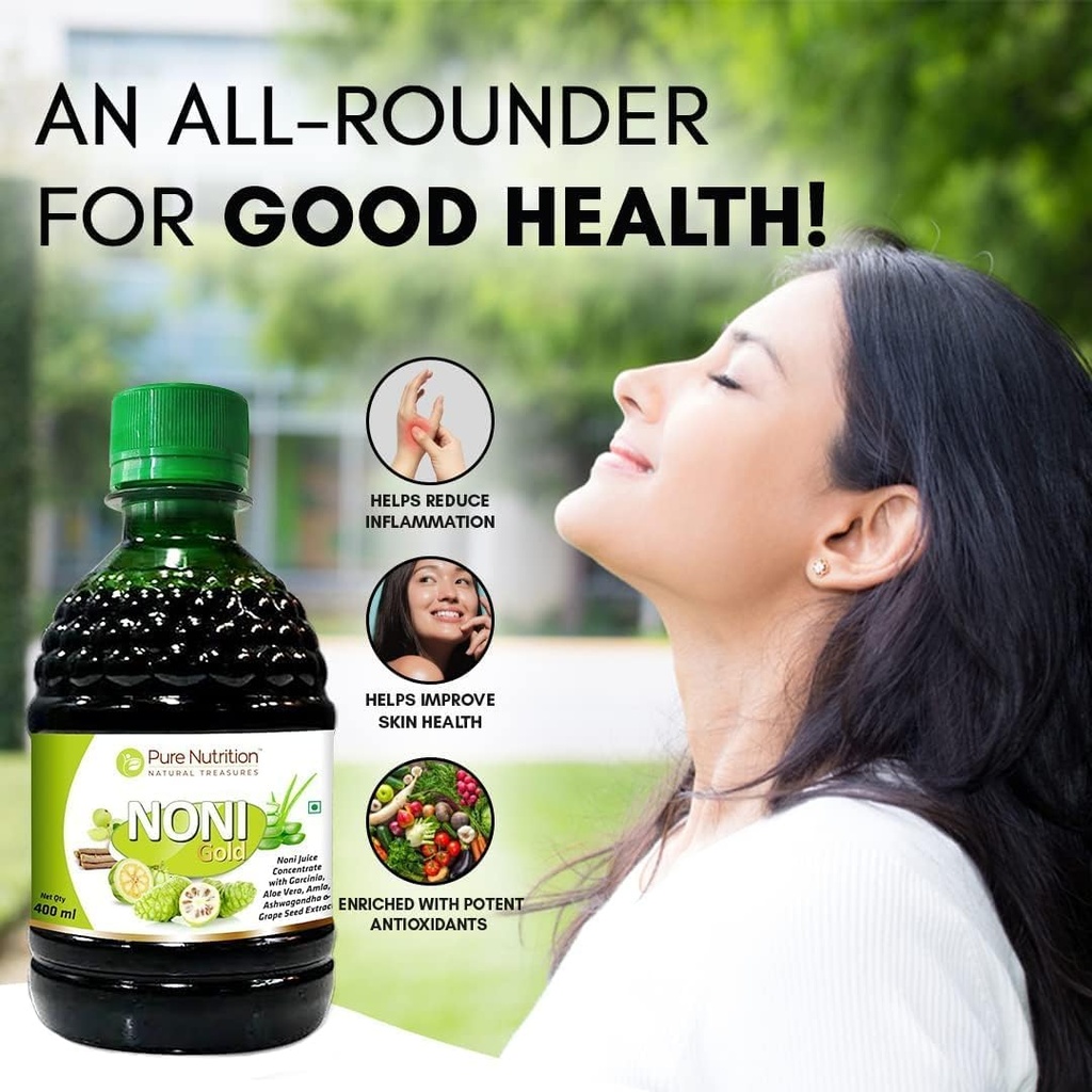Pure Nutrition Noni Gold 1000ml | Noni Juice Concentrate with Garcinia, Aloe Vera, Amla, Ashwagandha and Grape Seed Extract 6
