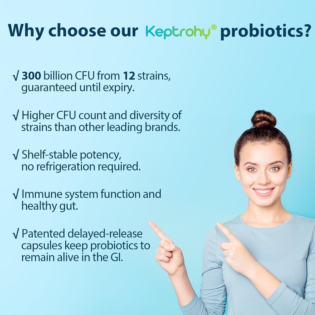 Probiotics for Women & Men, 300 Billion CFU Probiotics from 12 Strains + Organic Prebiotics Blend for Daily Digestive, Immune, Gut, Bloating, Gut Health for Women & Men, Shelf Stable - 180 Capsules 5