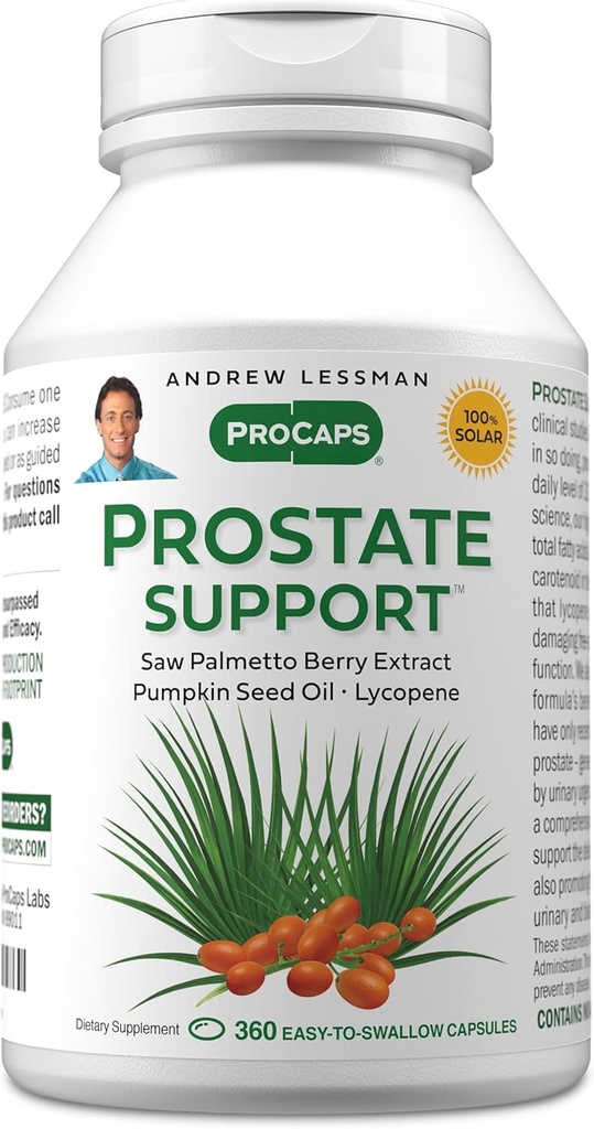 ANDREW LESSMAN Prostate Support Supplement for Men's Health, 360 Softgels, No Additives - Saw Palmetto for Men, Pumpkin Seed Oil, Lycopene, Omega-3 for Prostate Health, Urinary, Bladder Function 2