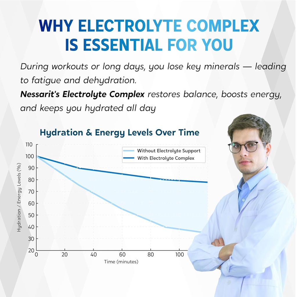 Electrolyte Complex - Advanced Hydration with Vitamin D3, Calcium, Magnesium, Phosphorus, Potassium - 150 Count - Made & Tested in The USA 6