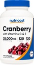Nutricost Cranberry Extract 25,000mg (120 Servings) 2 Bottles with Vitamin C and Vitamin E 2