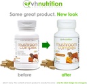 VH Nutrition Mushroom Supplement | Mushroom Complex for Vitality Support* 1400mg | Adaptagen Formula Includes: Lions Mane, Chaga, Reishi, Extracts | 60 Capsules 3
