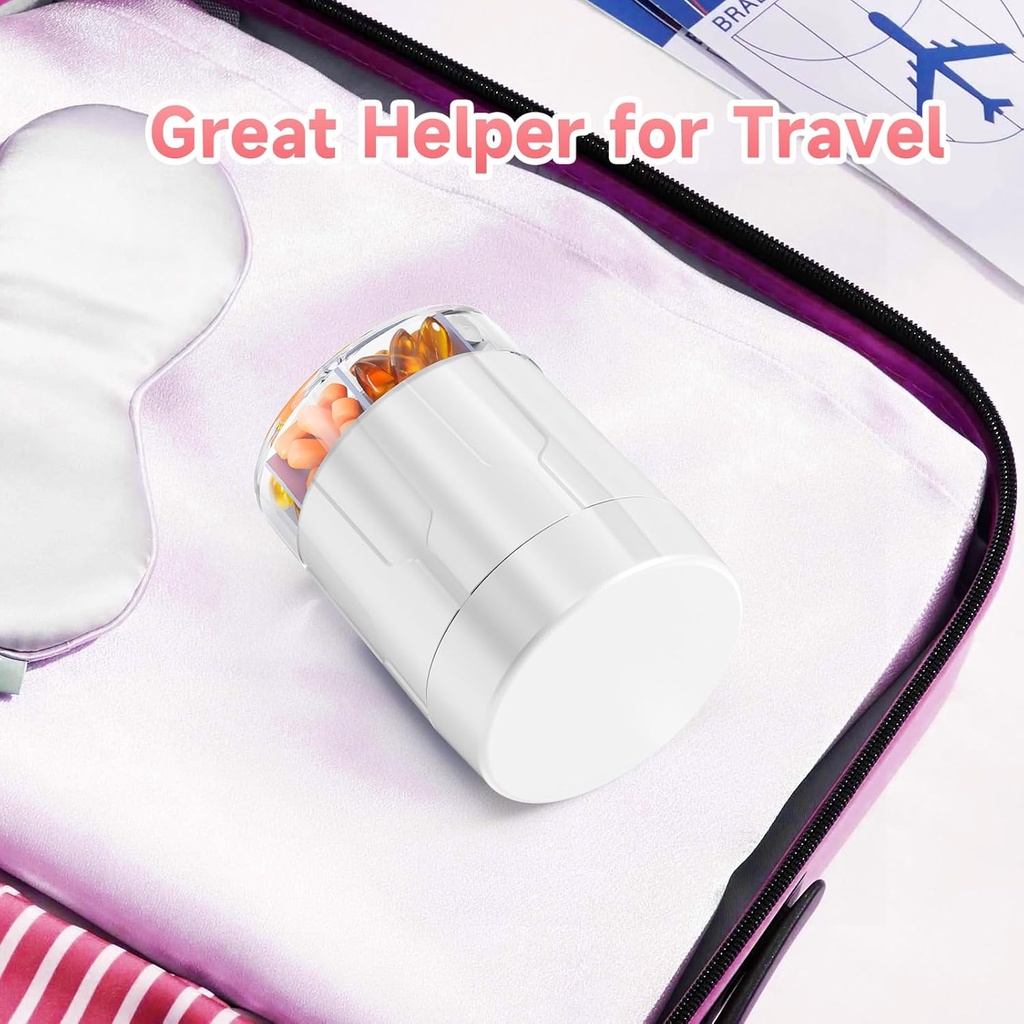 Odaro Extra Large Pill Organizer, Travel Pill Box Organizer, Daily Medicine Organizer and Storage 7 Compartment to Hold Medicine, Vitamin and Supplement - Purple 3
