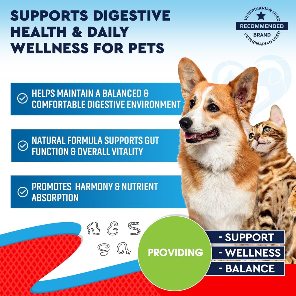 Natural Intestinal Defense for Dogs & Cats – Herbal Cleanse with Wormwood, Black Walnut – Promotes Healthy Gut & Flora Balance – Advanced Broad Spectrum Formula 3