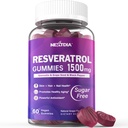 Resveratrol Supplement 1500mg - Resveratrol Gummies Supports NAD⁺, NMN & NMNH Synergy, with Quercetin, Grape Seed, Acai Berries Extracts for Antioxidant, Healthy Aging & longevity, Skin, Brain - 1Pcs 2