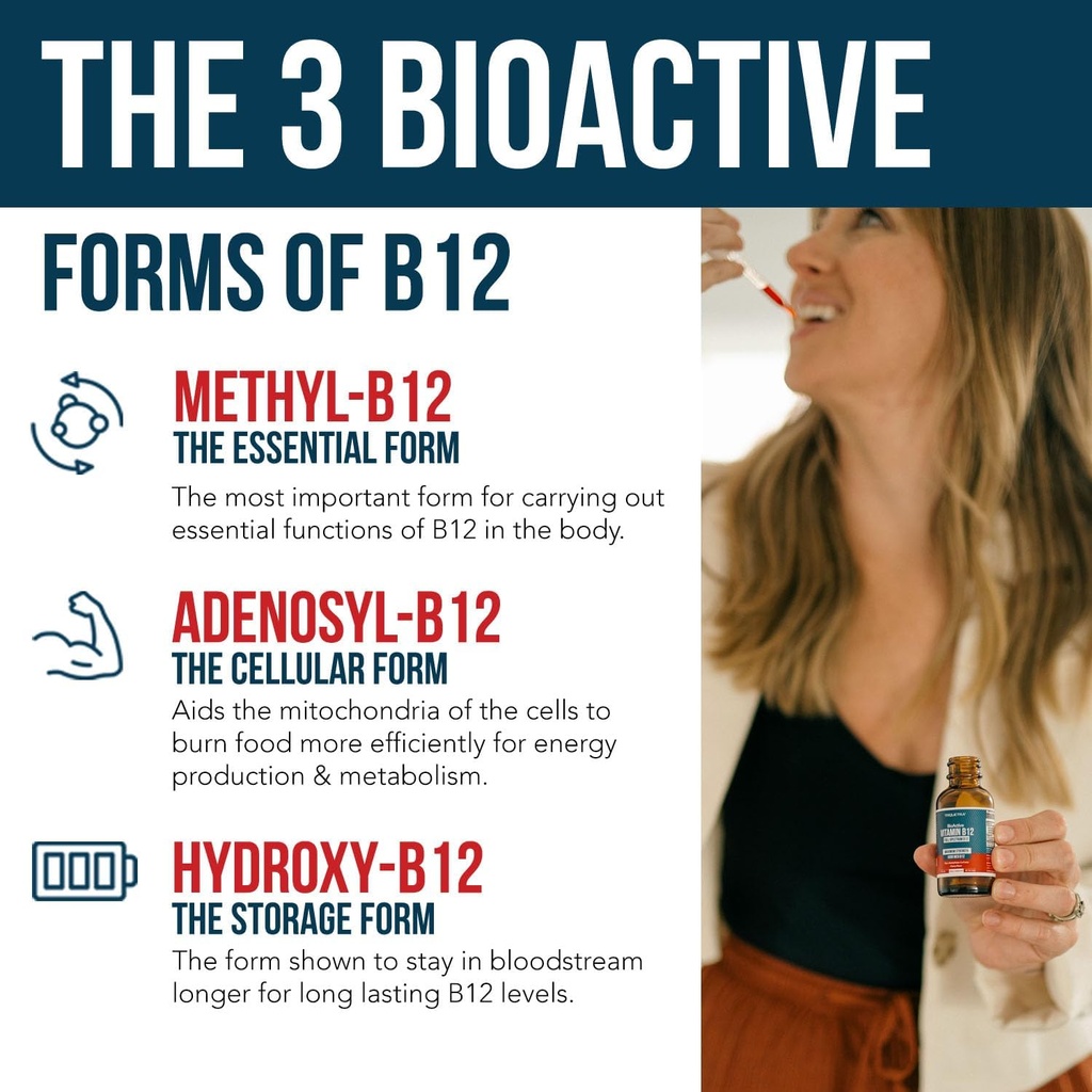 Organic Vitamin B12 - 5000 mcg, 3 BioActive Forms B12: Methyl B12, Adenosyl B12 & Hydroxy B12 - Plus L-Methylfolate Cofactor | Sublingual Form, Cherry Flavor, Vegan, Non-GMO (120 Servings - 2 Pack) 4
