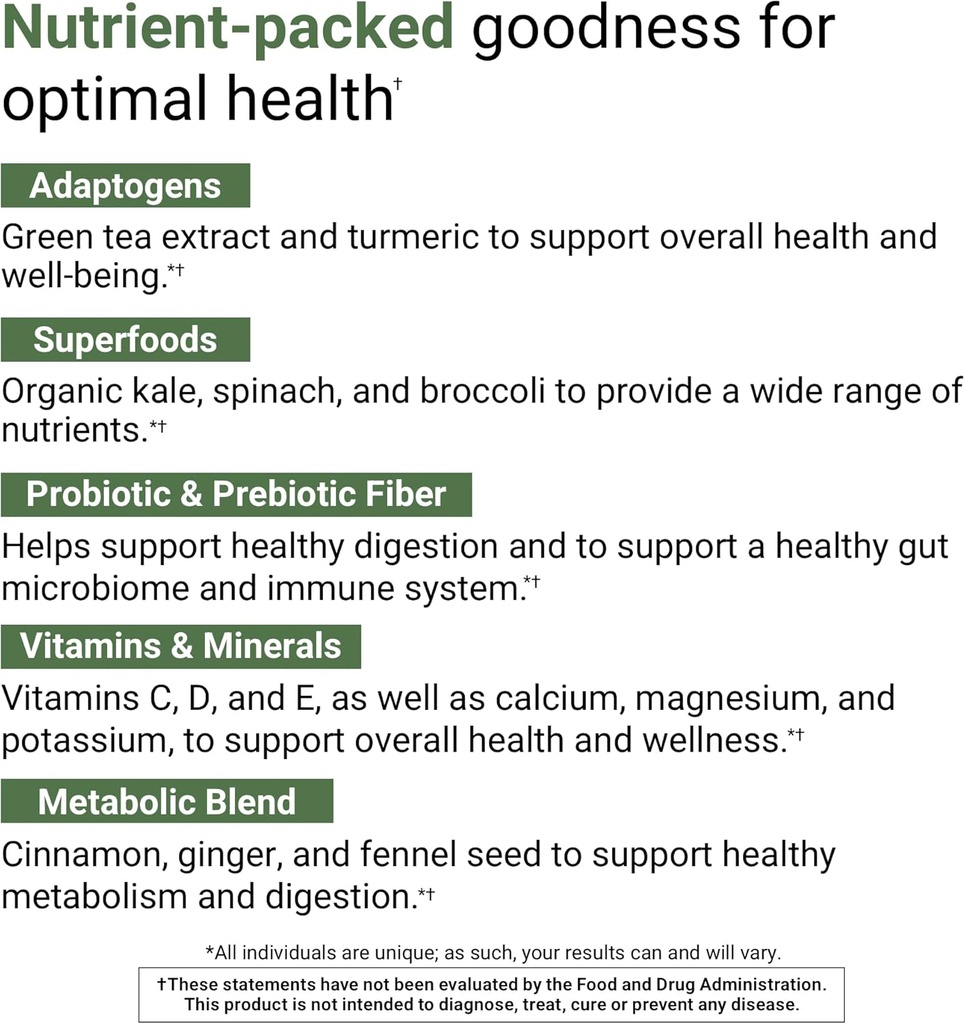 ACTIVATEDYOU Morning Complete Prebiotics, Probiotics, Green Superfoods (Apple Cinnamon) + Essential Skin Food Collagen, Elastin Support, 30 Servings 5