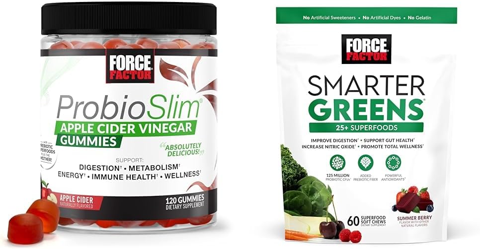 Force Factor ProbioSlim Apple Cider Vinegar Gummies with Organic, LactoSpore & Smarter Greens Superfood Chews, Greens and Superfoods with Probiotics, Antioxidant 2