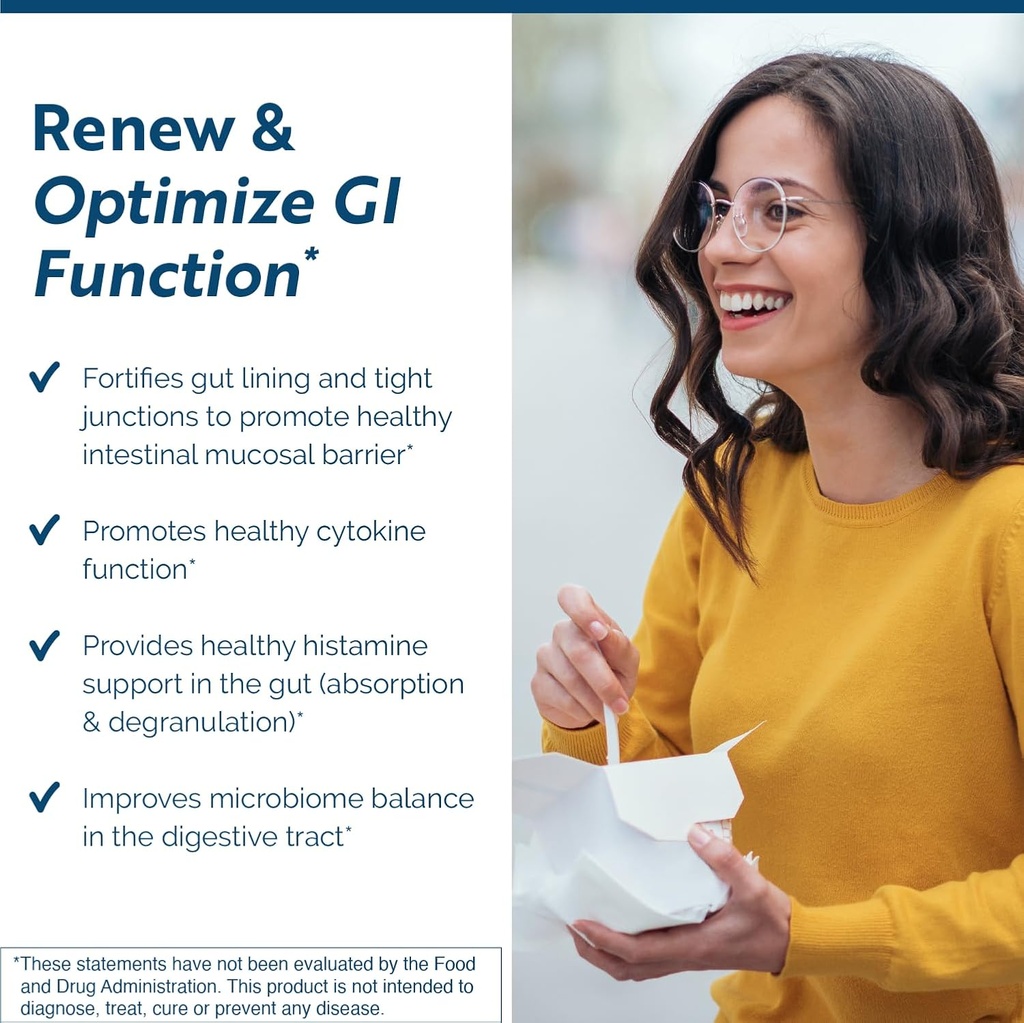 Researched Nutritionals RenewGut - GI Complex to Support Gut Lining, Healthy Histamine Levels & Digestive Health - Collagen Peptides, Zinc Carnosine, DGL & N Acetyl Glucosamine (120 Capsules) 3