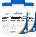 Nutricost Vitamin D3 10,000 IU, 240 Soft Gel Caps (3 Bottles) 2