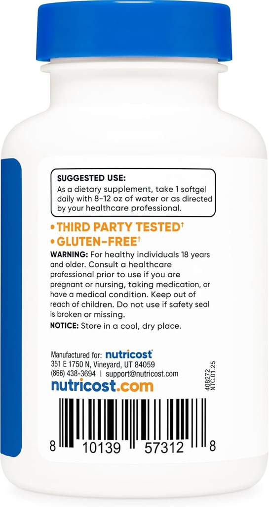 Nutricost Vitamin D3 10,000 IU, 240 Soft Gel Caps (3 Bottles) 5