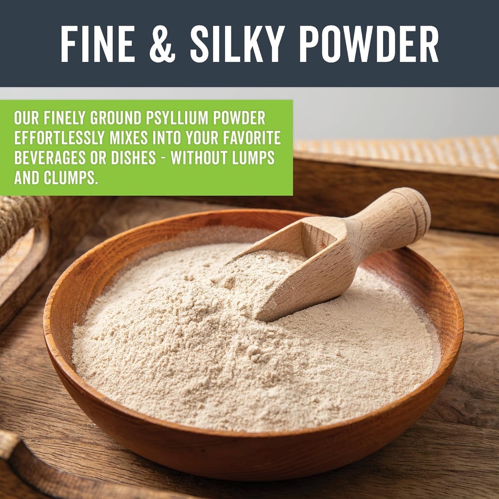Viva Naturals Organic Psyllium Husk Powder, 24 oz - Finely Ground, Unflavored Plant Based Superfood - Good Source of Fiber for Gluten-Free Baking, Juices & Smoothies - Certified Vegan, Keto and Paleo 6