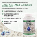 Coral Cal-Mag - Bioavailable Coral Calcium with Magnesium in a 2:1 Ratio and 1200 International Units of Vitamin D3-180 Vegetarian Capsules 3
