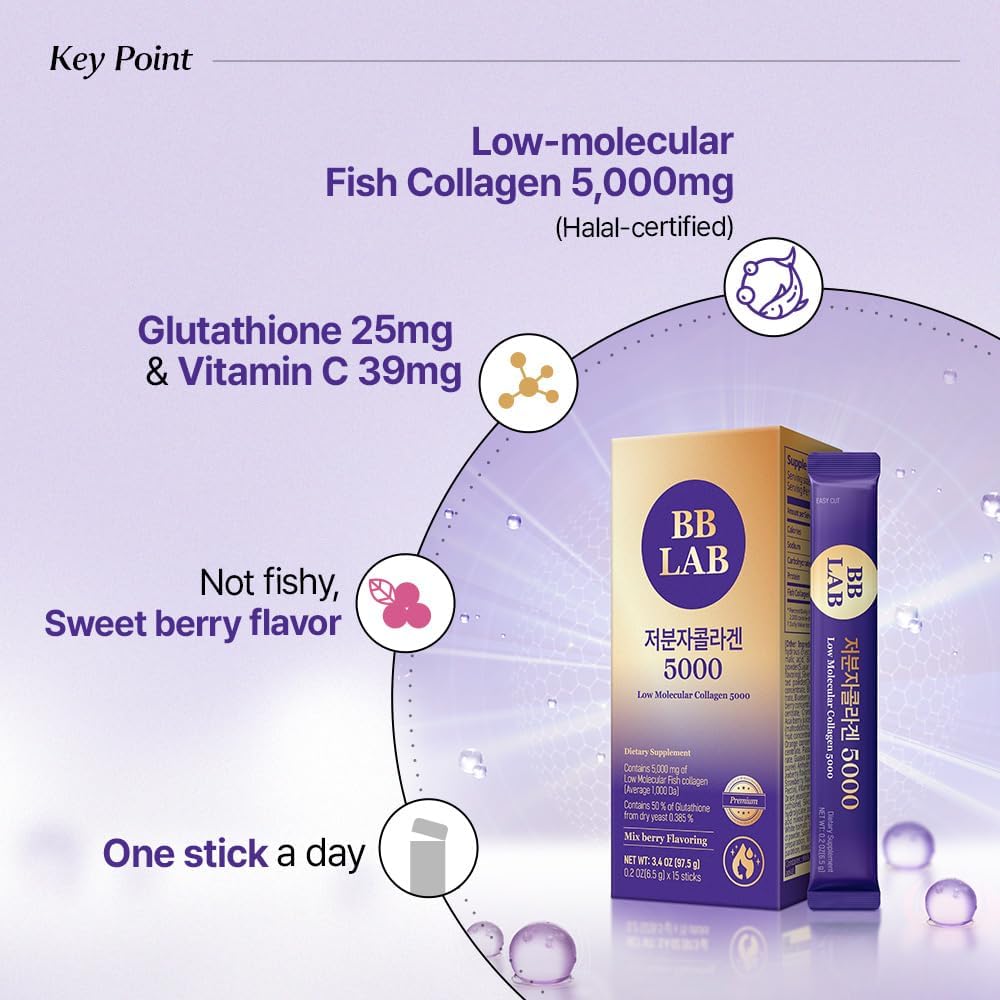 [Day&Night TotalCare Set] Good Night Collagen, Low Molecular Collagen 5000, Powder Stick Halal Certified Korean Marine Collagen, Fish Collagen, Vitamin C, Glutathione, Fast Absorption 6