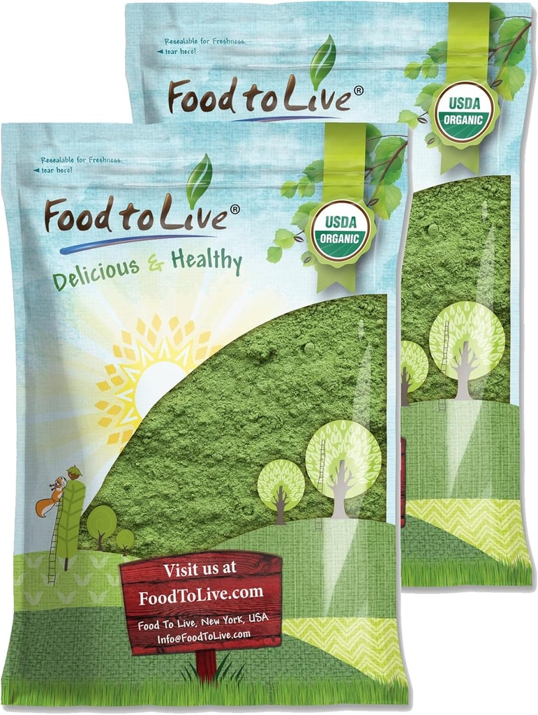 Organic SuperGreens Powder Blend, 12 Pounds – Mixed Kale, Moringa, Spirulina, Wheatgrass Powders. Non-GMO, Pure, Vegan, Bulk. Rich in Antioxidants, Chlorophyll. Great for Juices, Smoothies, Baking 2