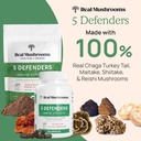 Real Mushrooms 5 Defenders for Humans (90ct) & Pets (90ct) - Capsules Bundle - Chaga, Shiitake, Maitake, Turkey Tail & Reishi Mushroom - for Immune Strength & Overall Wellbeing - Vegan, Non-GMO 3