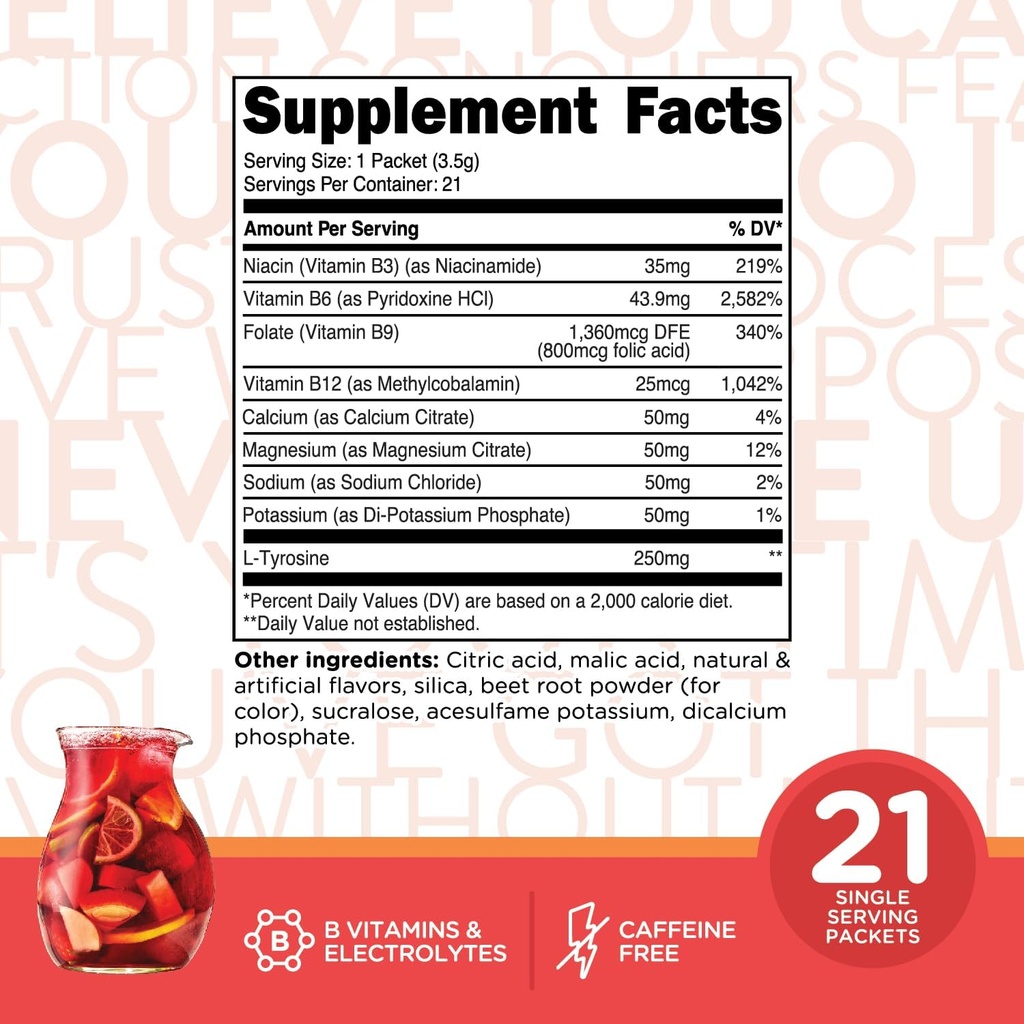 TransformHQ Hydration Drink Mix (21 Single-Serving Packets, Rocket Pop) - Hydration Supplement Blend with Vitamins and Electrolytes 4