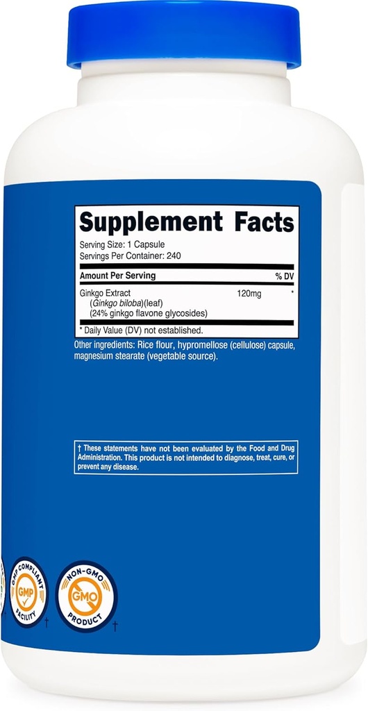 Nutricost Ginkgo Biloba 120mg; 240 Capsules (3 Bottles) 6