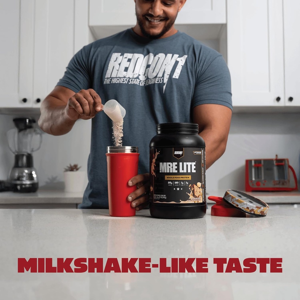 REDCON1 MRE Lite Whole Food Protein Powder, Juniors, Raspberry Swirl Cheesecake - Low Carb, Whey Free Meal Replacement with Animal Protein Blends - Easy to Digest Supplement with MCT Oil (30 Servings) 6