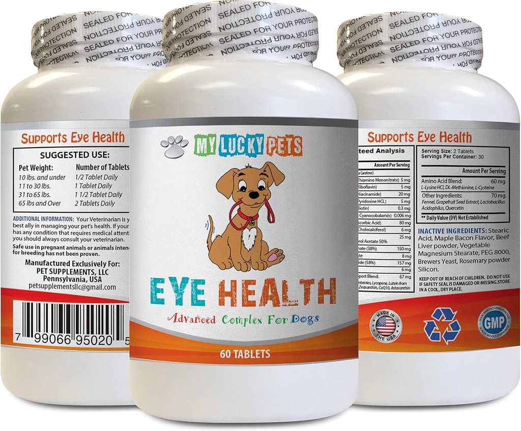 Dog Immune Booster - Dog Eye Health - Advanced Formula - Benefits Vision - Immune Support - Dog Vitamins for Skin and Coat - 1 Bottle (60 Treats)