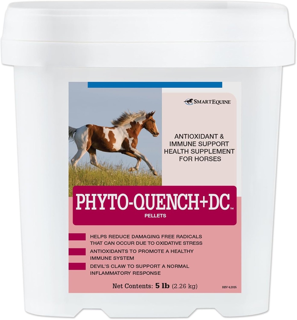 Phyto-Quench + DC™ Pellets | Comprehensive Horse Immune Support with Vitamin E and Plant-Based Antioxidant Supplement Horses | 5 lb Bucket