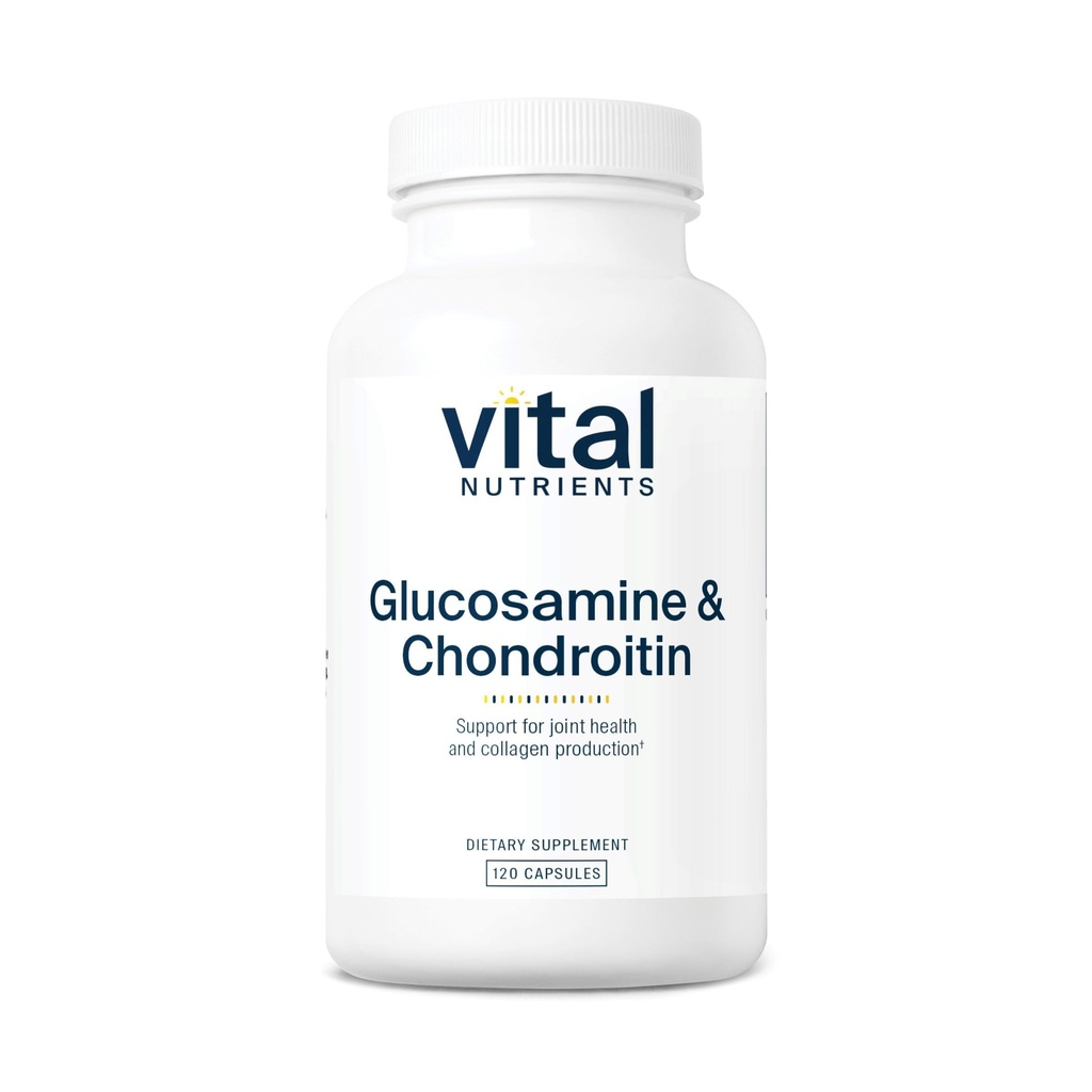 Vital Nutrients Glucosamine & Chondroitin - Healthy Cartilage, Mobility, and Joint Support Supplement - Gluten, Dairy, Soy Free - Non-GMO - 120 Capsules
