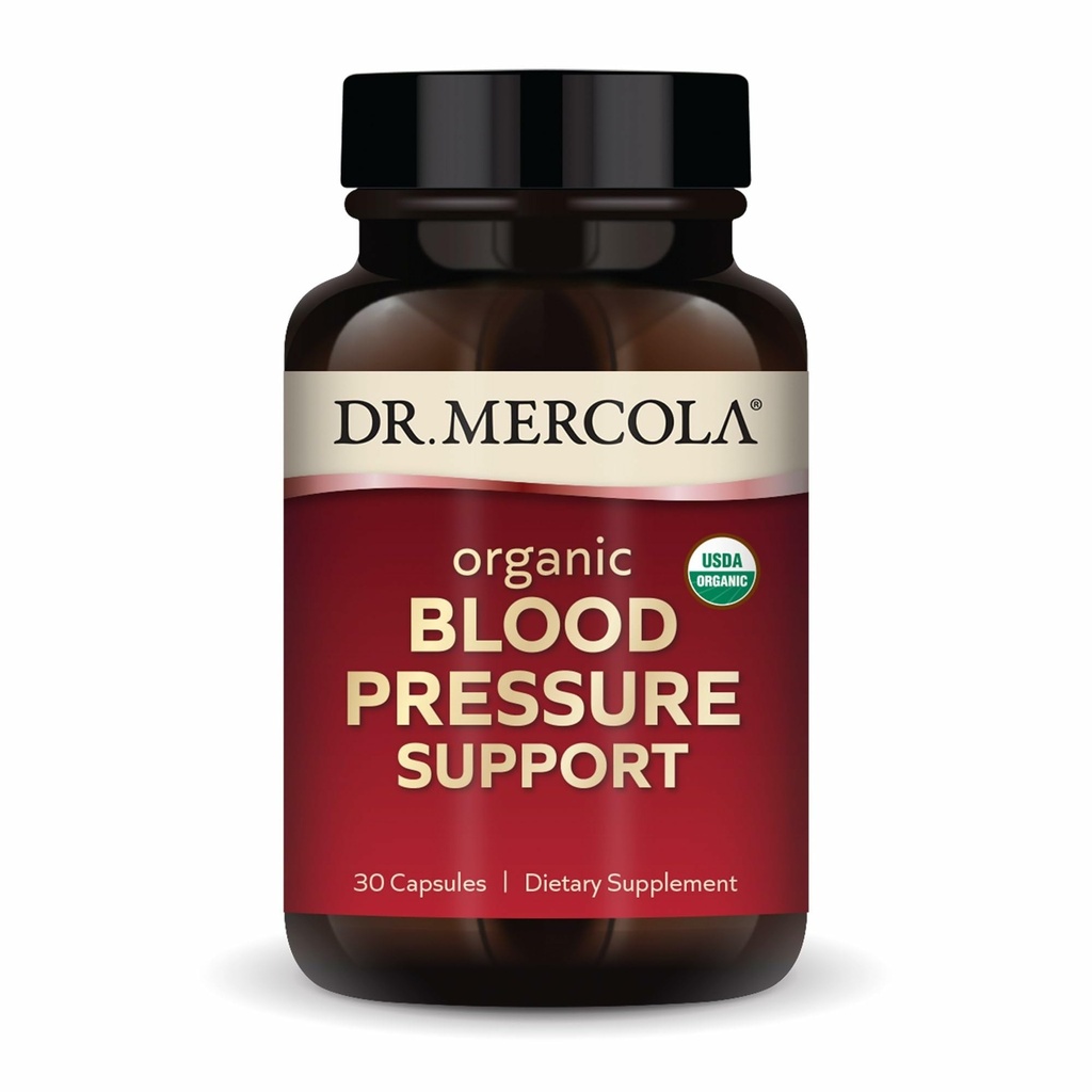 Dr. Mercola Organic Blood Pressure Support - Supports Healthy Circulation - High-Potency Grape Seed Extract - Non-GMO & Soy-Free - 30 Capsules (30 Servings)