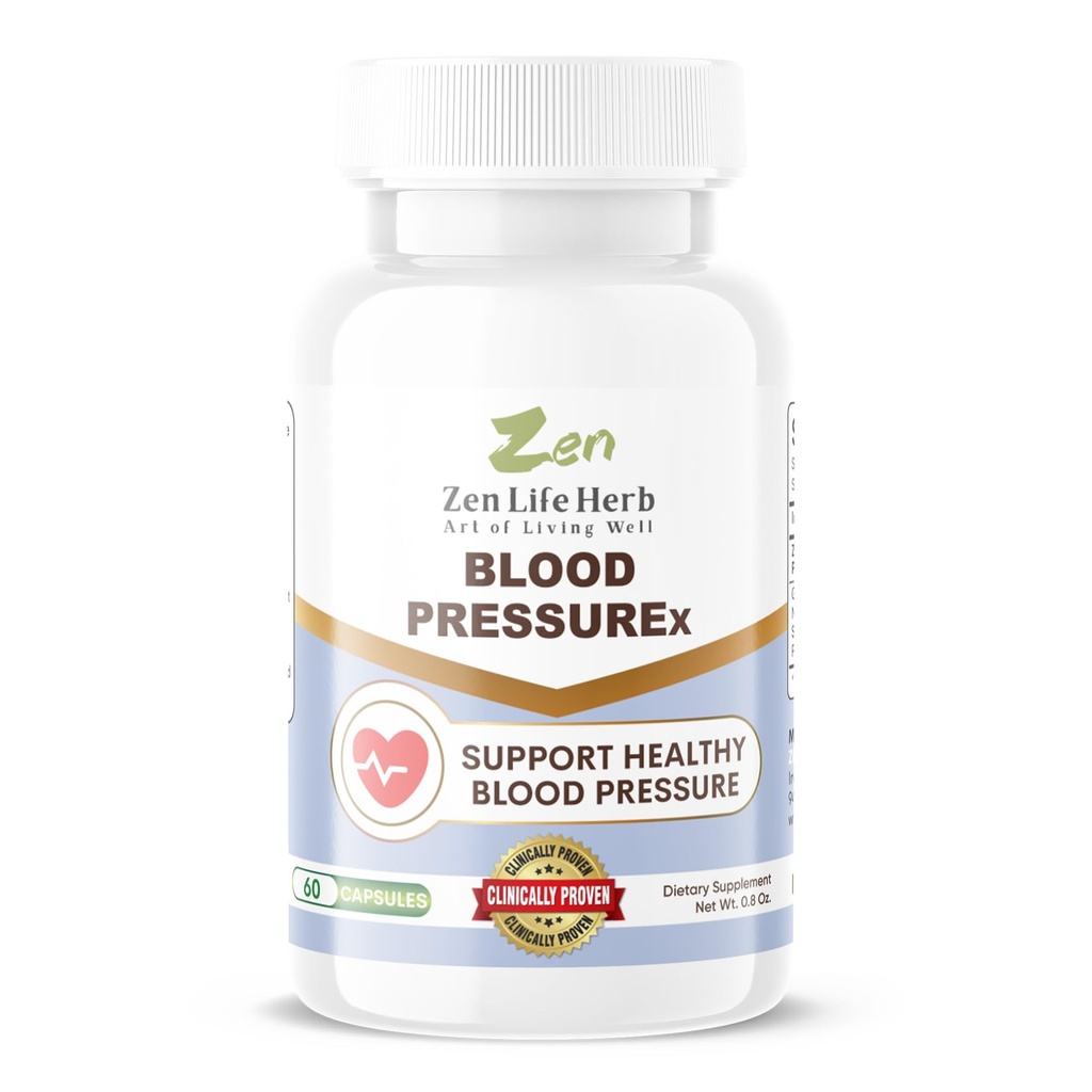 ZEN LIFE HERB Blood PressuREx - Heart Health Blood Pressure Support Supplement-Support Blood Pressure & Healthy Circularity Naturally Ginseng Plus Blend 100% PURE Plant-Based Supplement (60 Capsules)