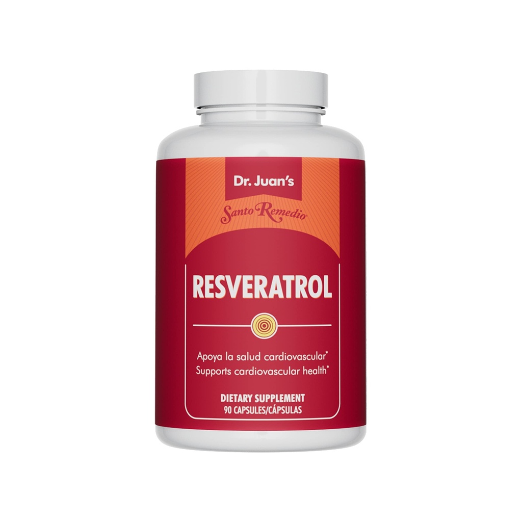Santo Remedio Trans-Resveratrol 200 mg Supplement, Cardiovascular & Antioxidant Support*, Plant-Based & Vegan, Gluten Free, No Artificial Colors, 90 Vegetarian Capsules, Wellness Gift for Adults