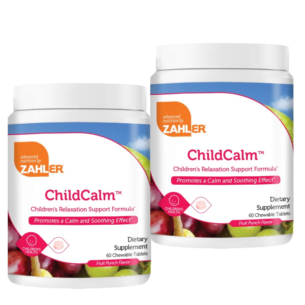 Zahler ChildCalm, Kosher Fruit Punch Chewable Magnesium for Kids - Natural Calm, Mood Support, and Relaxation - Calming Kids Magnesium Supplement Childrens Magnesium, (2 Pack)