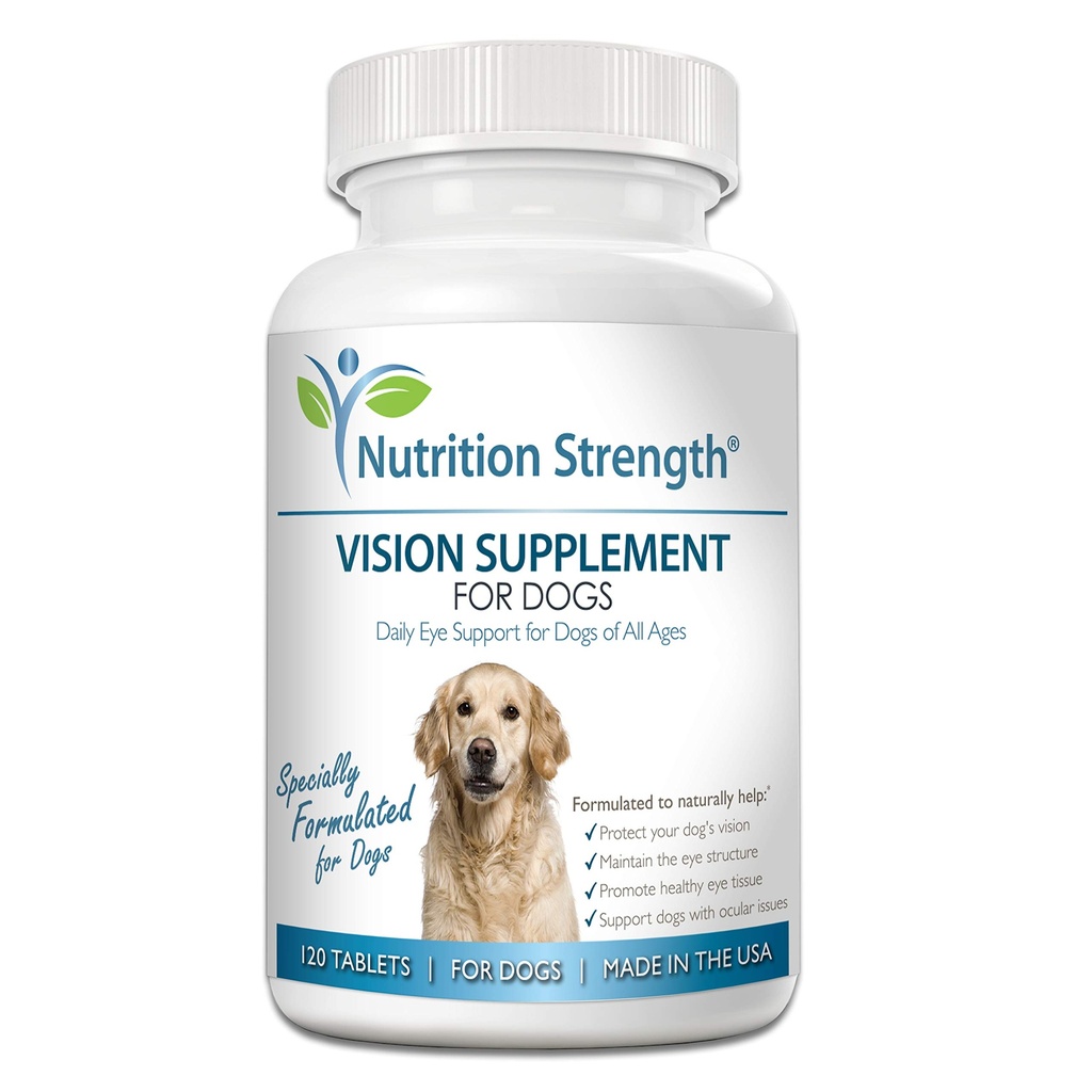Eye Care for Dogs Daily Vision Supplement with Lutein, Zeaxanthin, Astaxanthin, CoQ10, Bilberry Antioxidants, Vitamin C, Vitamin E Support for Dog Eye Problems, 120 Chewable Tablets