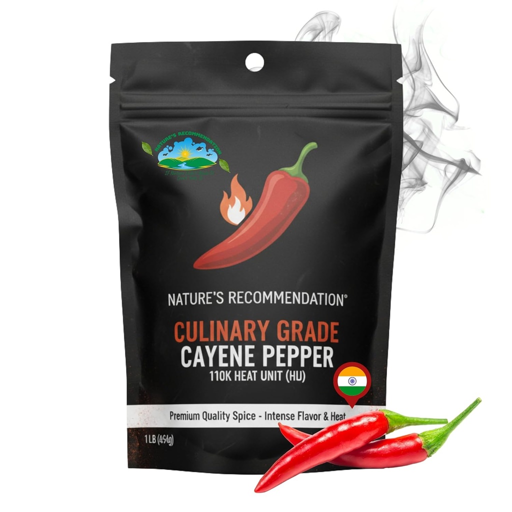 Pure heat Indian Cayenne pepper powder -capsicum annum, 1 lb spicy and Potent powder 110k H.U. Gluten Free,Food Service Size Vegan by Sweet Sunnah