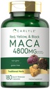 Carlyle Maca Root Capsules for Women & Men | 180 Count | High Potency Extract | Non-GMO & Gluten Free Supplement