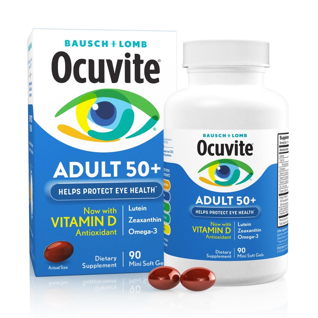 Ocuvite 50+ Eye Vitamins, Lutein & Zeaxanthin Supplement, 90 Softgels