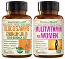 Vegan Glucosamine Chondroitin MSM Joint Support Supplement & Complete Multivitamin for Women