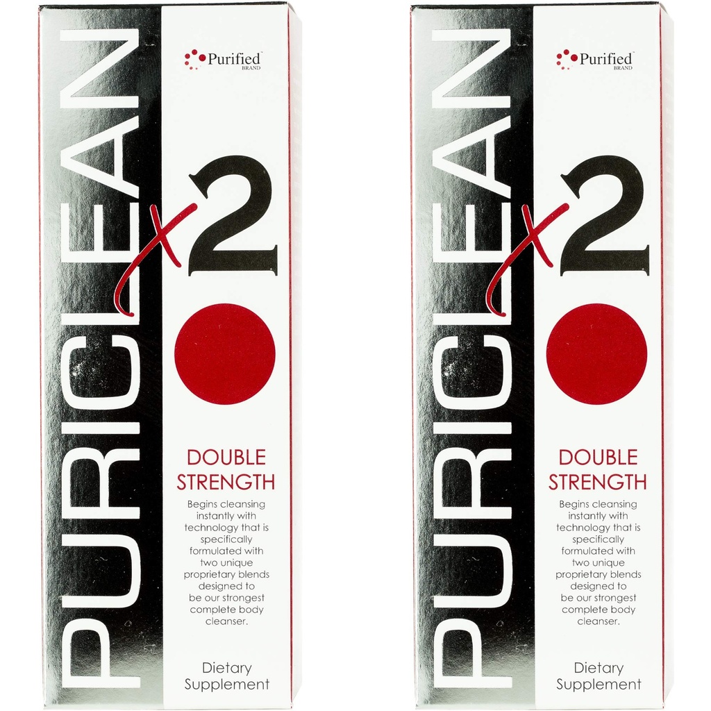 Wellgenix Puriclean x2 Detox Cleanse - Double Strength Deep System Cleanser - Formulated with Two Unique Proprietary Blends for the Strongest Cleanser, Remove Toxins - 16 oz, 4 Capsules, 2 Pack