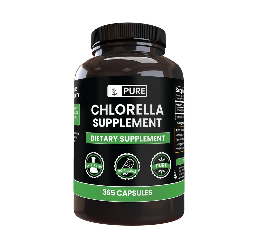 Pure Original Ingredients Chlorella (365 Capsules) No Magnesium Or Rice Fillers, Always Pure, Lab Verified