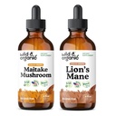 Wild & Organic Maitake Mushroom Tincture 4 fl oz & Lion's Mane Tincture 4 fl oz