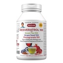 ANDREW LESSMAN Resveratrol-100 with Green Tea 100 Grape Seed 100 Pomegranate 100mg - 60 Capsules - Four Powerful, Protective Anti-oxidants.