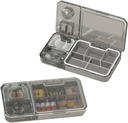 Daily Pill Box with Cutting and Grinding, Teeloray Travel Pill Box Organiser, BPA Free Pill Case Sealed Moistureproof Portable, Medicine Storage Box for Vitamin/Medication/Tablets/Supplements (Grey)