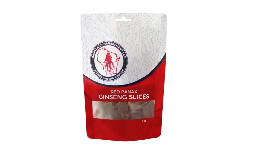 Dairyland Ginseng Red Panax Ginseng Slices - 8 oz Pack Korean Panax Ginseng Slices - Non-GMO, Gluten Free Red Ginseng Root - Use This Herbal Supplement in Soup, Tea, Congee